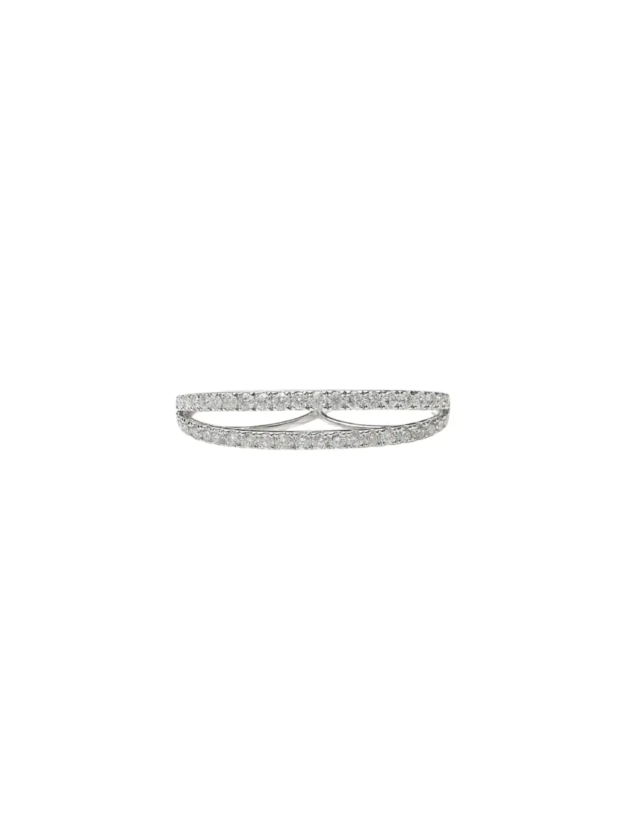 Wish Fine Jewelry 1.55ct Diamond 18K Gold Double Ring