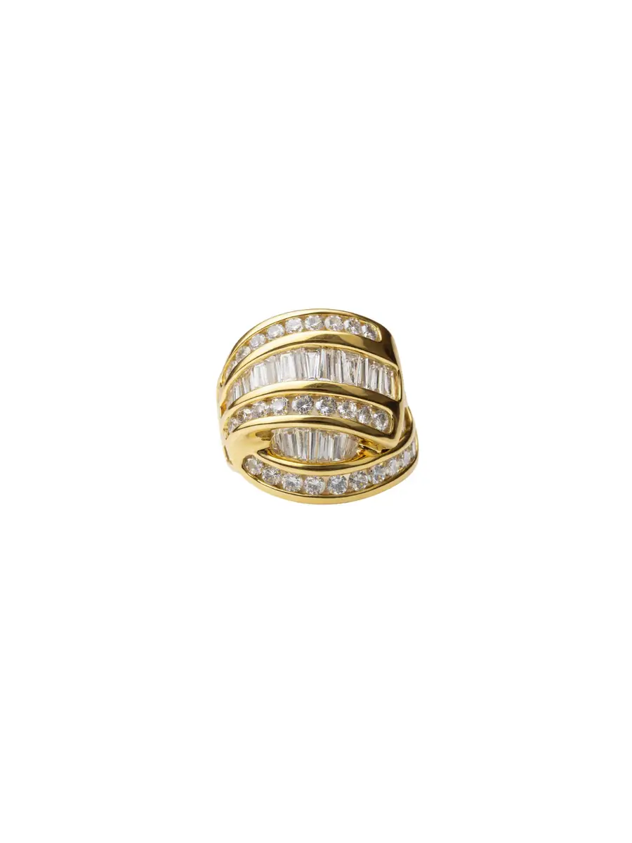Wish Fine Jewelry 2.00ct Diamond 18K Gold Crossover Ring