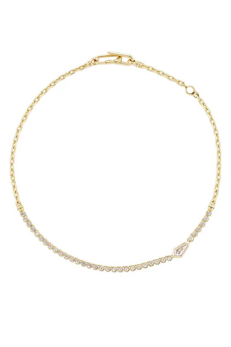 Uniform Object Champagne  Diamond Kite Vessel Tennis Necklace