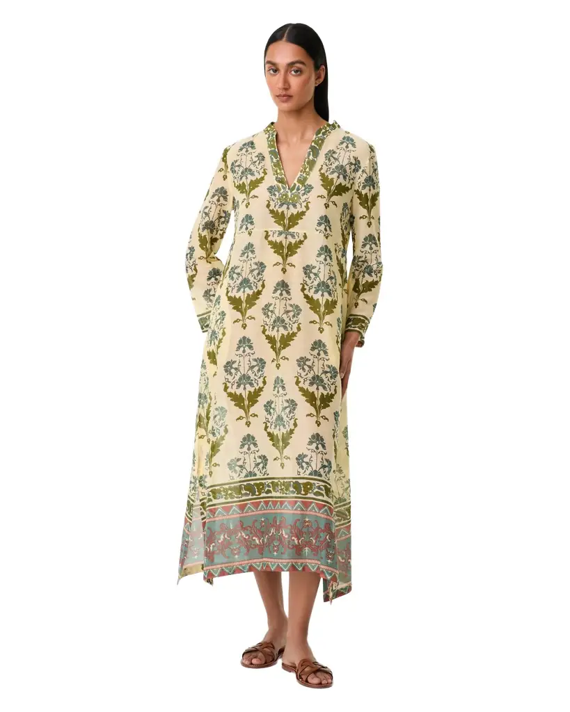 Emporio Sirenuse Giada Caftan in Three Flowers Print