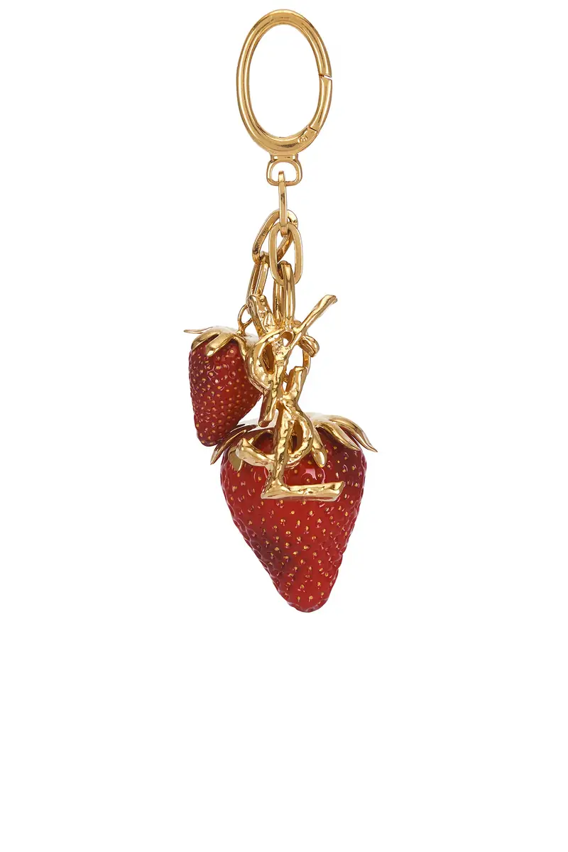 Saint Laurent Porte Clefs Fraises Charm