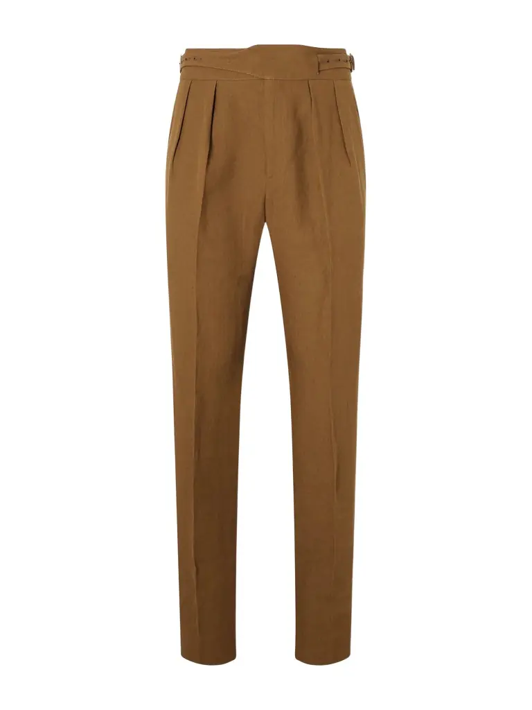 Rubinacci Manny Straight-Leg Pleated Linen Trousers - Men