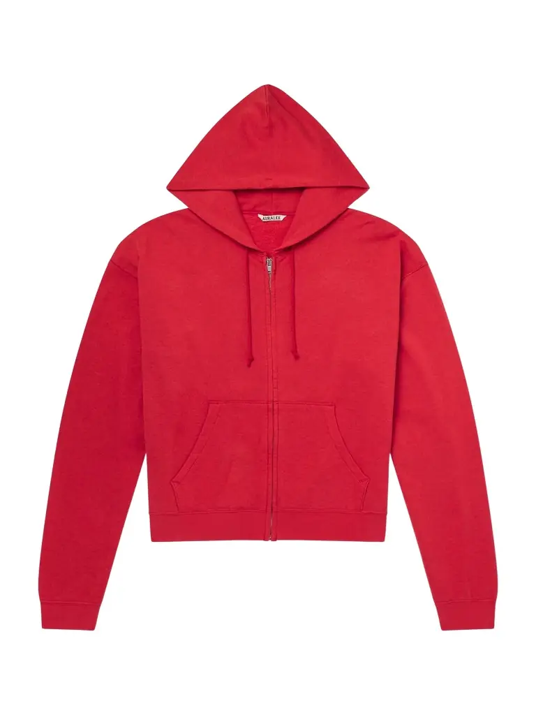 Auralee Cotton, Wool and Silk-Blend Zip-Up Hoodie - Men