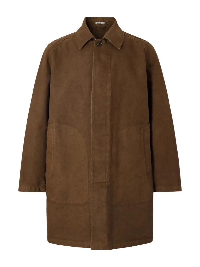 Auralee Garment-Dyed Cotton-Twill Coat - Men