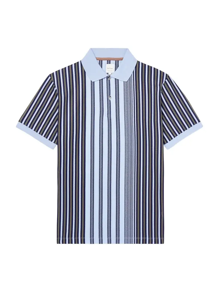 Paul Smith Striped Knitted Cotton Polo Shirt - Men