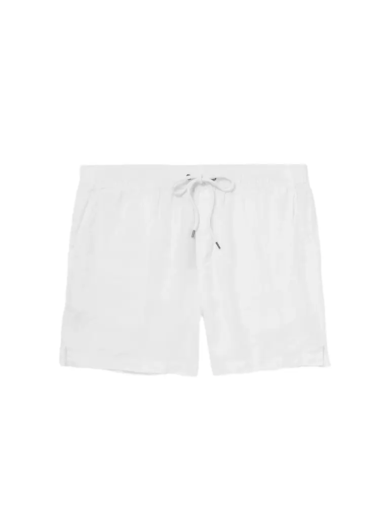 James Perse Straight-Leg Garment-Dyed Linen Drawstring Shorts - Men