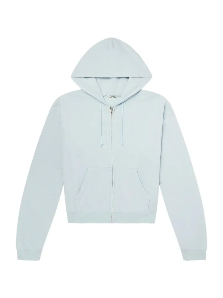 Auralee Cotton, Wool and Silk-Blend Zip-Up Hoodie - Men