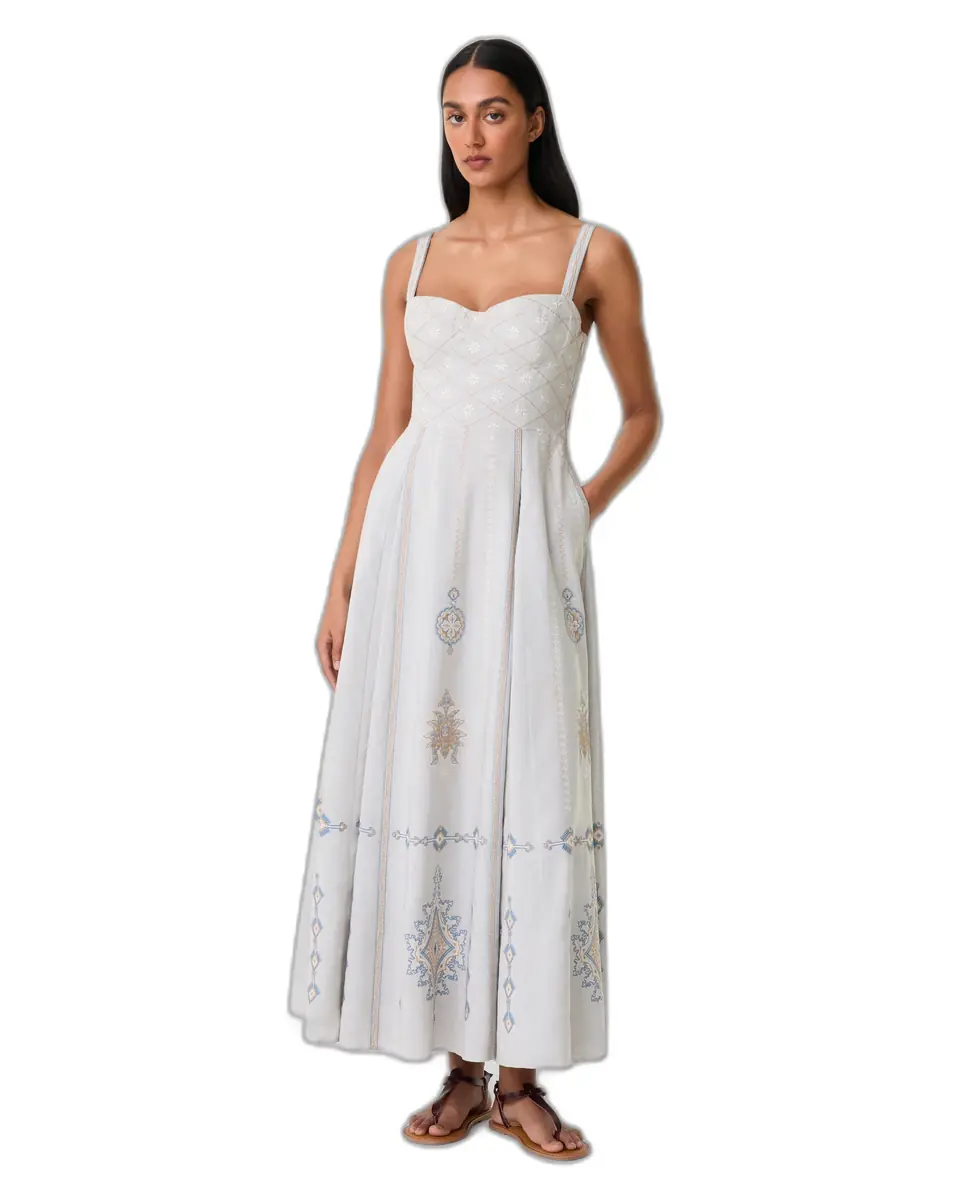 Emporio Sirenuse Elida Dress with Meridiana Embroidery
