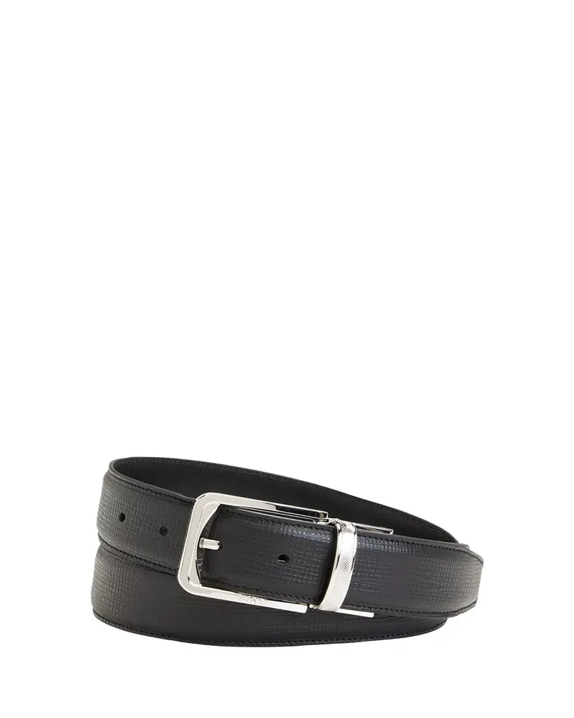 ZEGNA Men's Reversible Adjustable Leather Belt