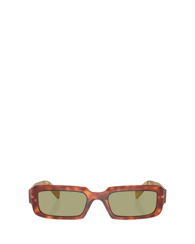Prada Geometric Logo Acetate & Plastic Rectangle Sunglasses