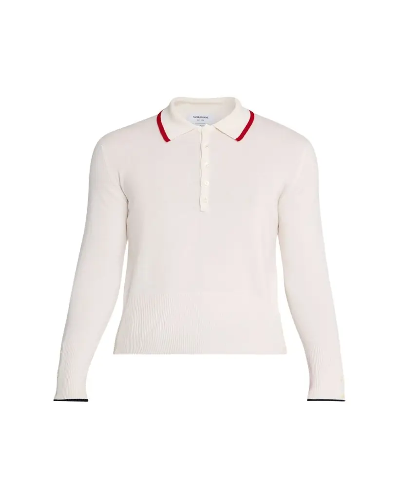 Thom Browne Men's Browne 65 Jersey Intarsia Cashmere Polo
