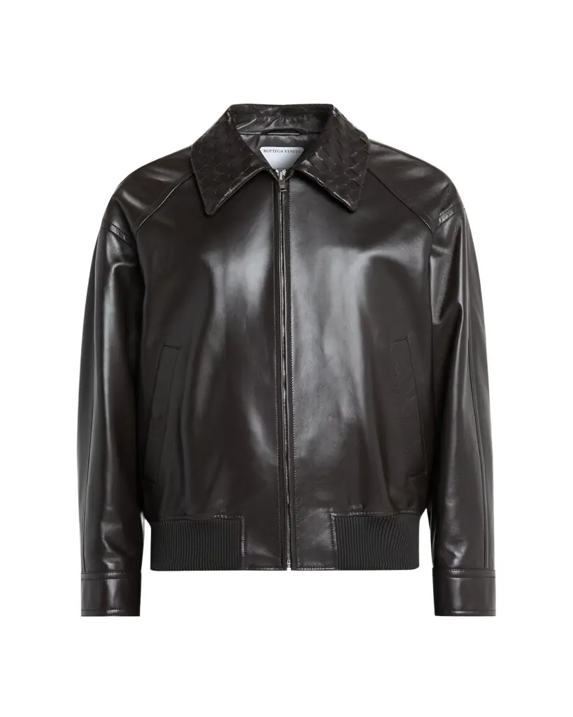 Bottega Veneta Men's Dark Brown Nappa Leather Blouson Jacket