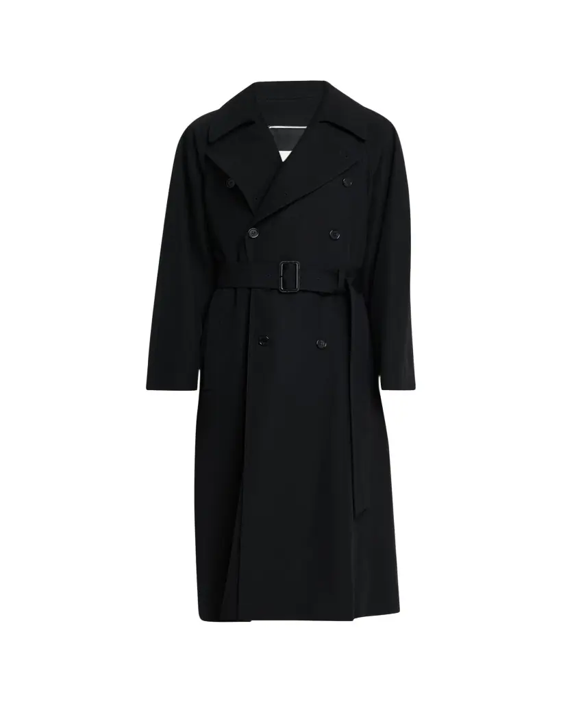 Saint Laurent Men's Grain de Poudre Belted Trench Coat