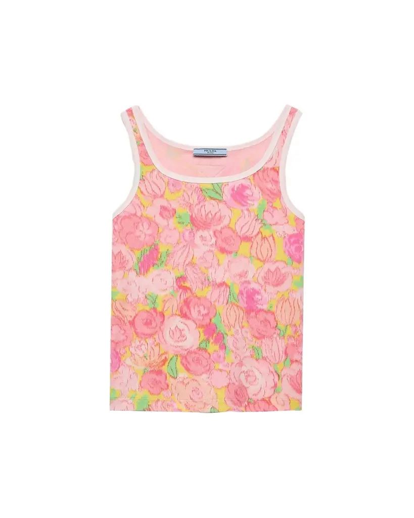 Prada Costina Floral-Print Tank Top