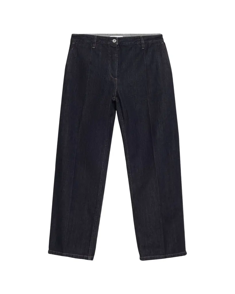 Jil Sander Creased Straight-Leg Denim Trousers