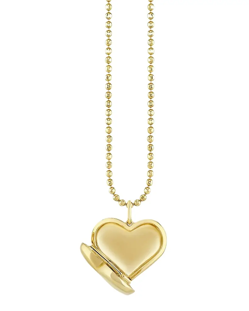 Sydney Evan 14K Icon Wallpaper Heart Locket Necklace