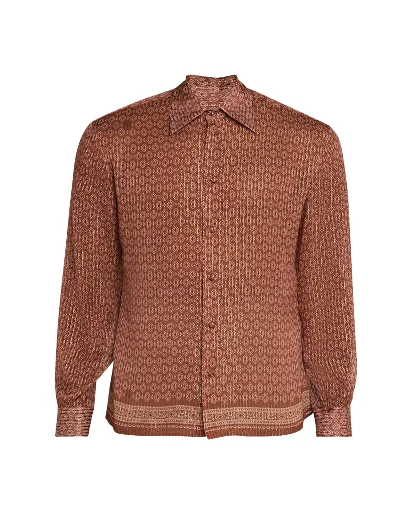 Valentino Garavani Men's Silk Medallion Button-Down Shirt