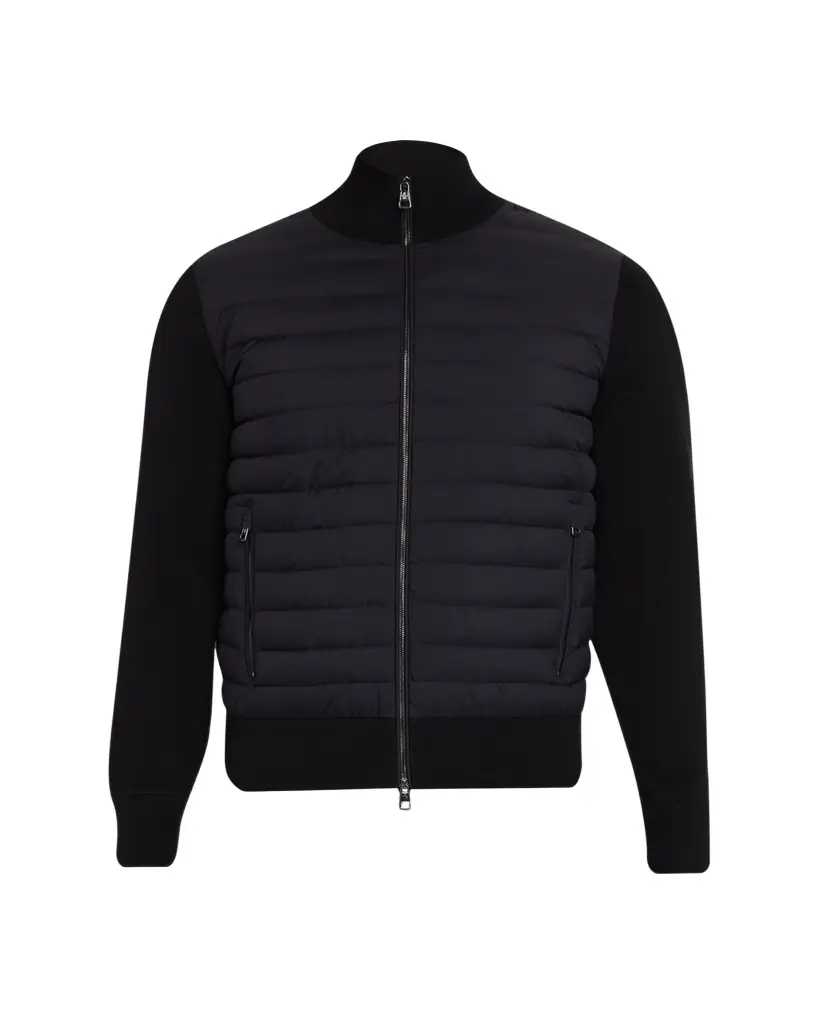 Moncler Men's Padded Crêpe Cotton Full-Zip Cardigan