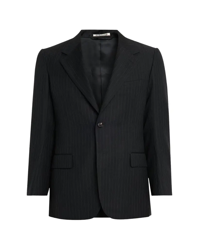 AURALEE Men's Wool Hairline Stripe Two-Button Sport Coat
