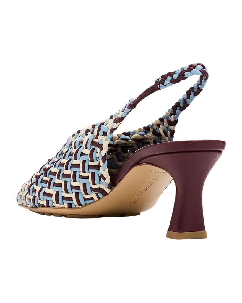 Bottega Veneta 60mm Sofia Intrecciato Leather Slingback Pumps