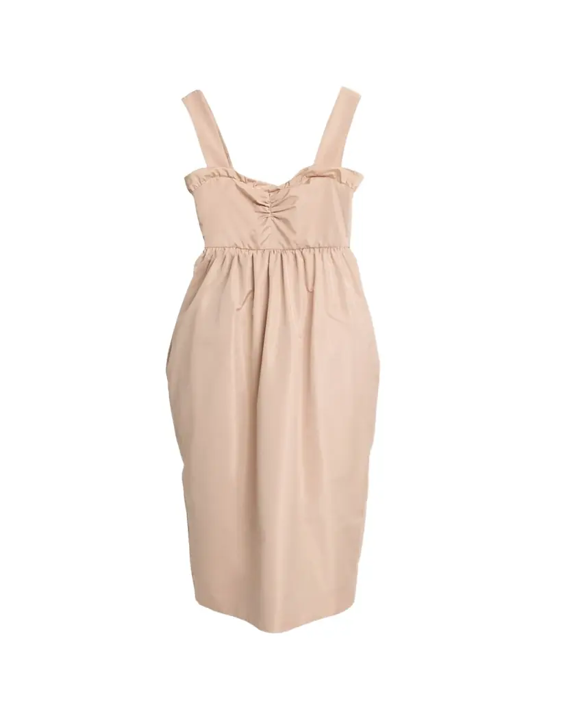 Chloe Ruffle Sweetheart-Neck Sleeveless Technical Taffeta Midi Dress
