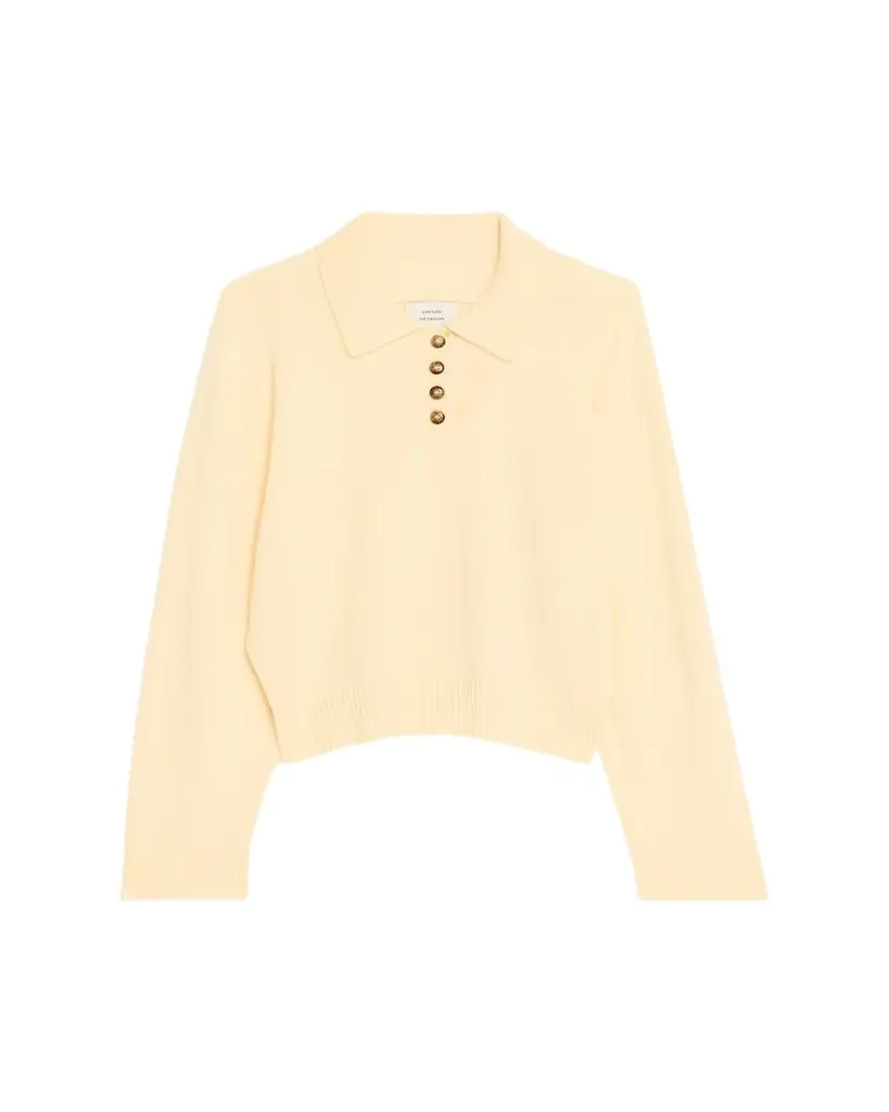 Loulou De Saison Homere Cashmere Boxy Polo Sweater