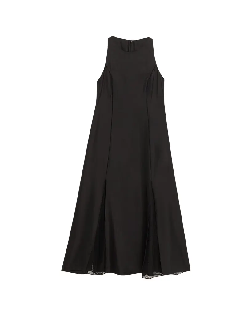 Loulou De Saison Iraka Sleeveless Silk Godet Ankle Dress
