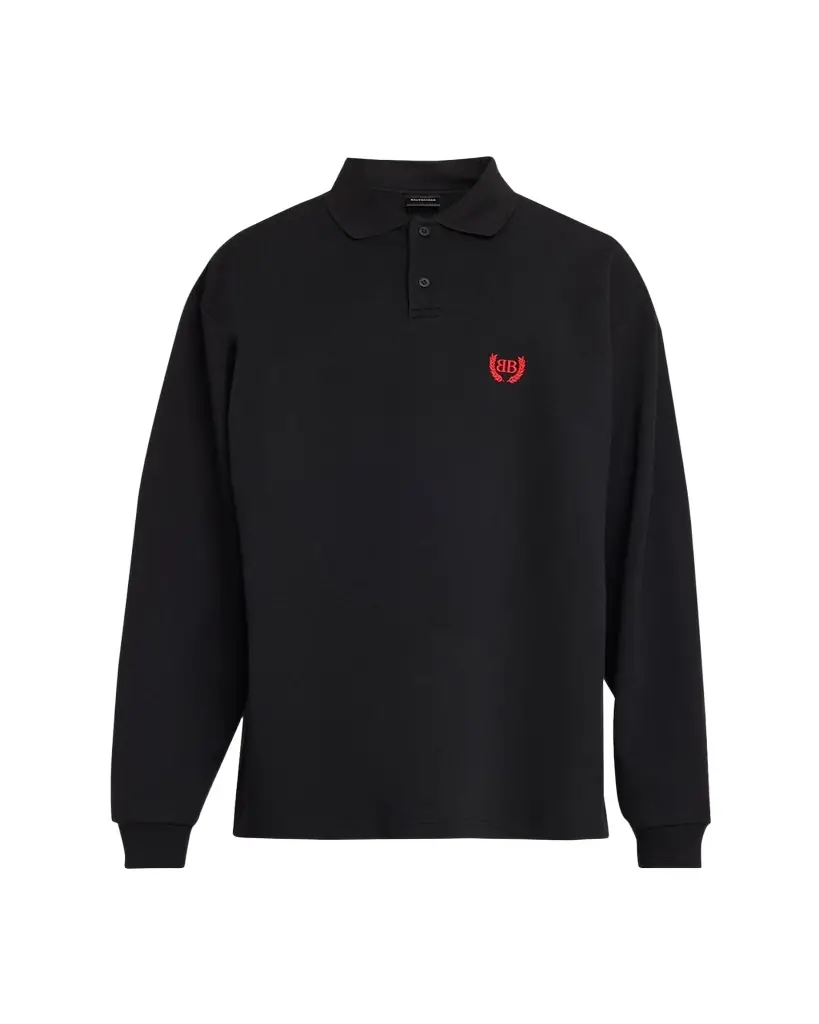 Balenciaga Men's BB-Laurel Oversized Fleece Polo Shirt