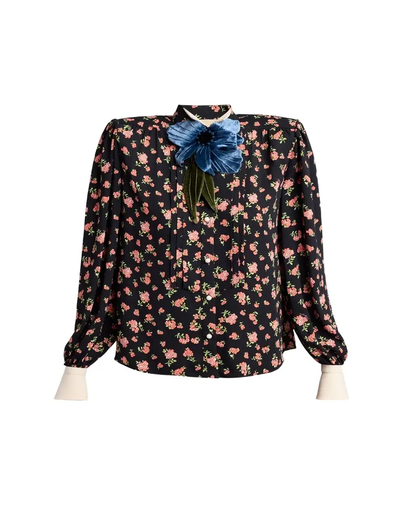 Valentino Garavani Embellished Floral-Print Shirt