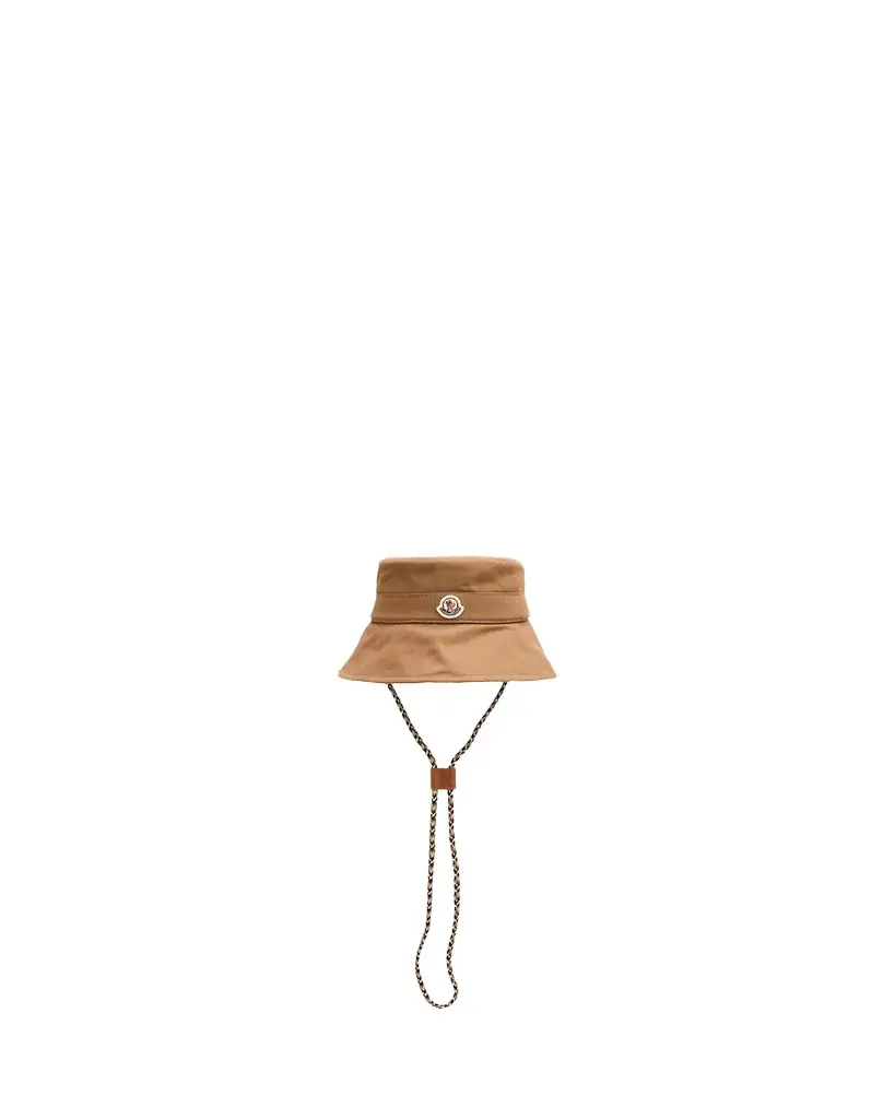 Moncler Cotton Gabardine Logo Bucket Hat