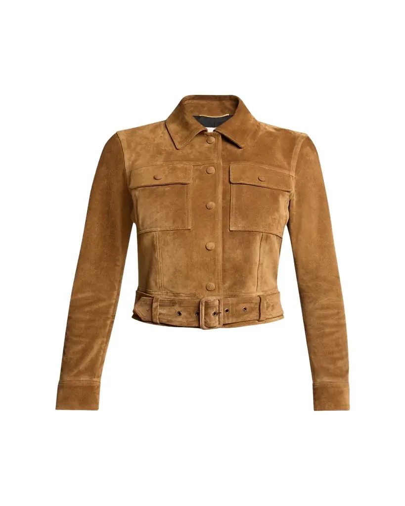 Saint Laurent Belted Suede Jacket
