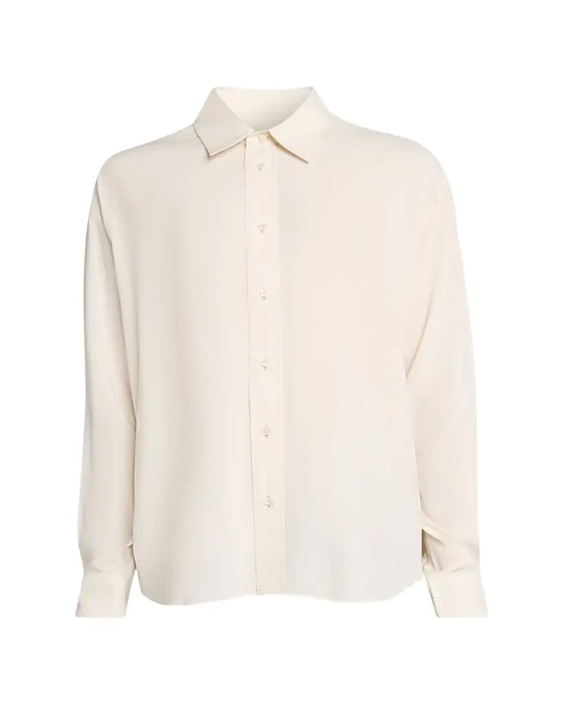 LEMAIRE Men's Viscose and Wool Relaxed-Fit Button-Down Shirt