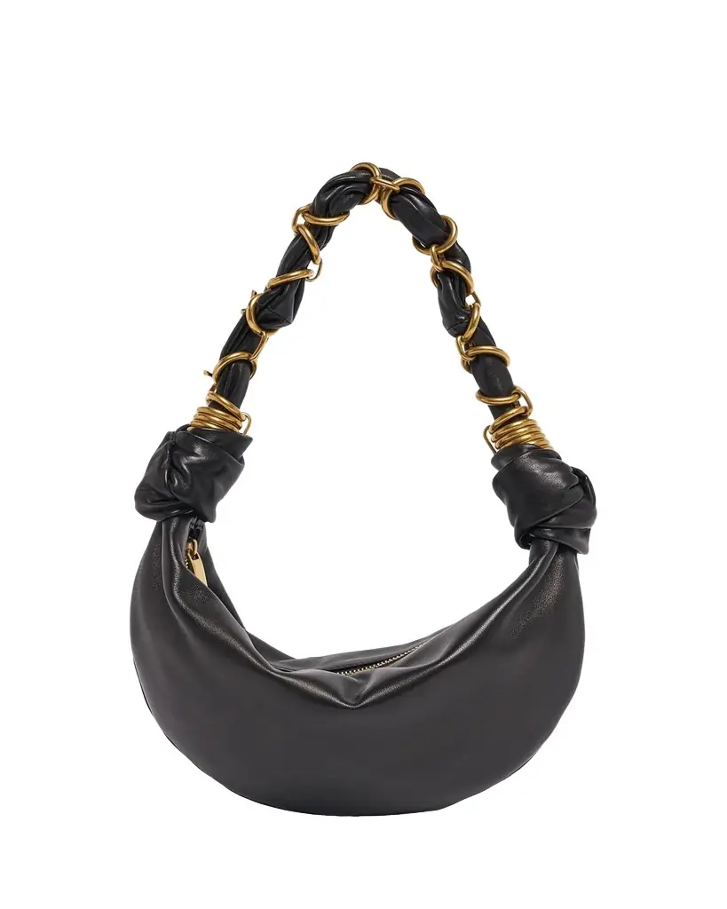 Saint Laurent Amalia Mini YSL Leather Hobo Bag