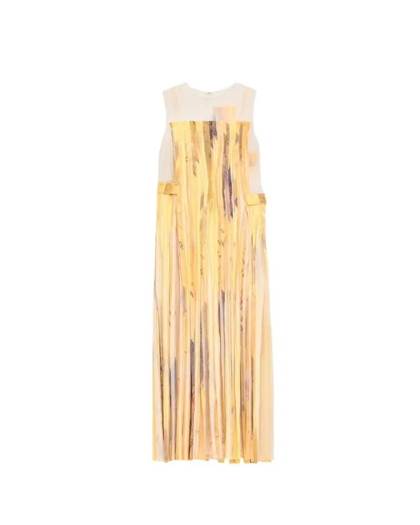 Jason Wu Collection Sleeveless Strip Tank Gown with "Sulphur Bank" Artwork by Robert Rauschenberg