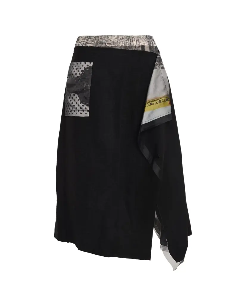 Jason Wu Collection Collage Print Deconstructed Midi Wrap Skirt