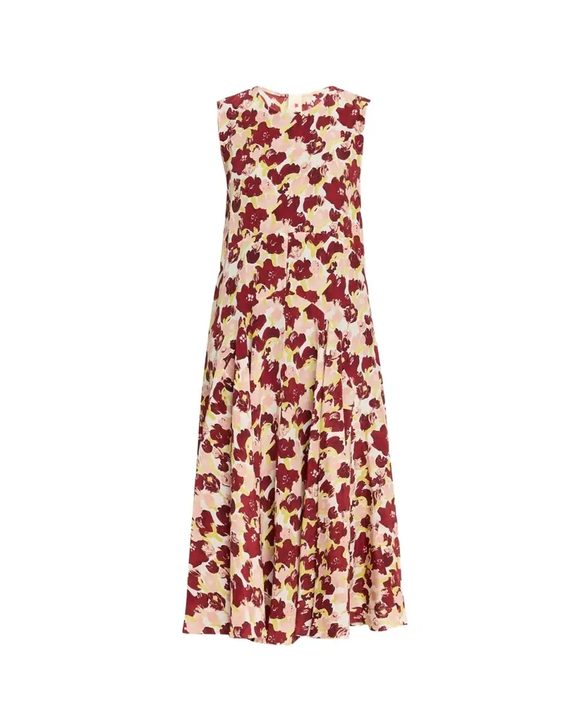 Marni Sleeveless Floral Motif Silk Dress