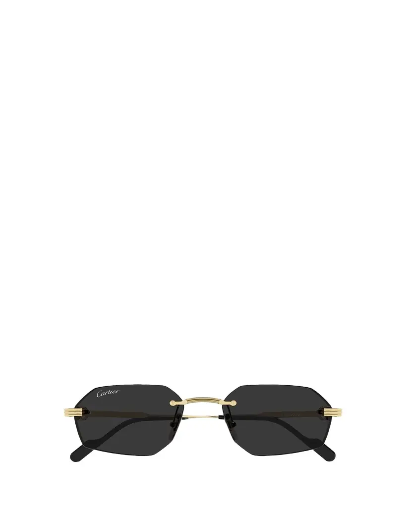 Cartier Men's Rimless Metal Geometric Sunglasses