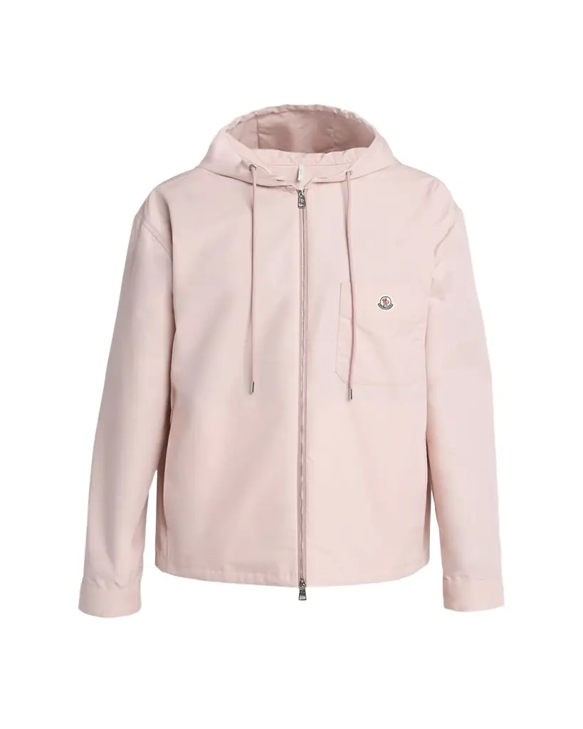 Moncler en's Pocket-Logo Poplin Full-Zip Hoodie
