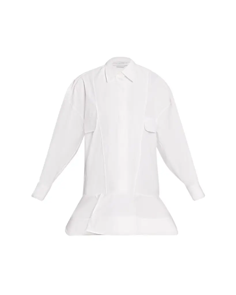Stella McCartney Poplin Peplum Pique Shirtdress