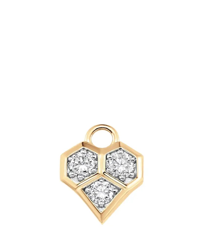 Sara Weinstock Honey Comb 18K Gold & Diamond Pendant Charm