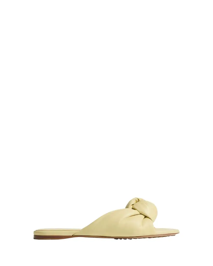 Bottega Veneta Lagoon Nappa Leather Knotted Flat Slide Sandals