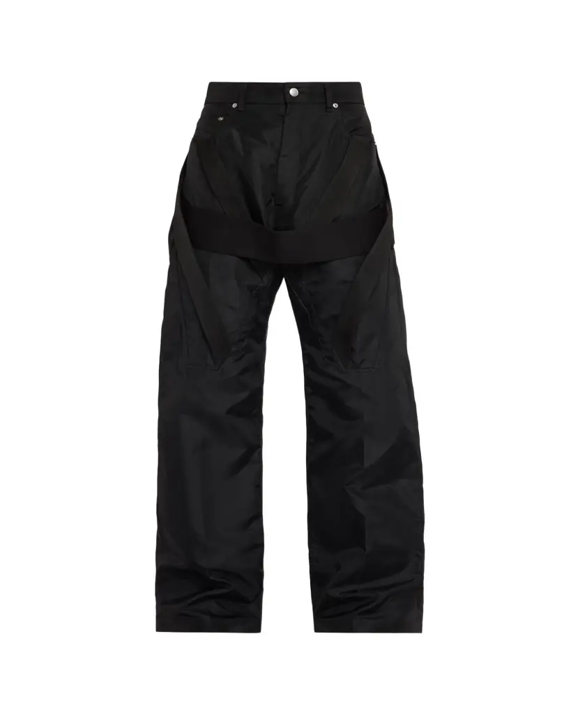 Rick Owens Men's Megastrapped Geth Nylon Canvas Wide-Leg Jeans