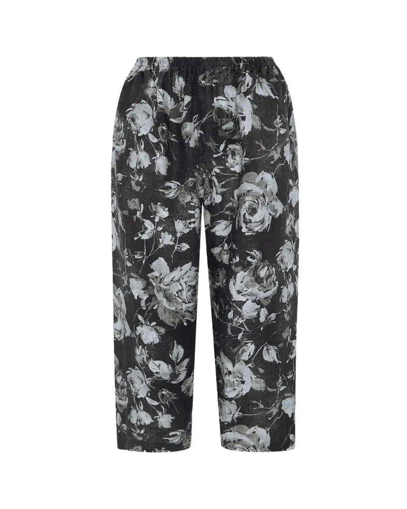 Eskandar Stonewashed Linen Japanese Trousers- Monochrome