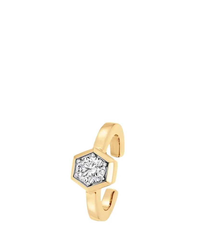 Sara Weinstock Honey Comb 18K Gold & Diamond Ear Cuff