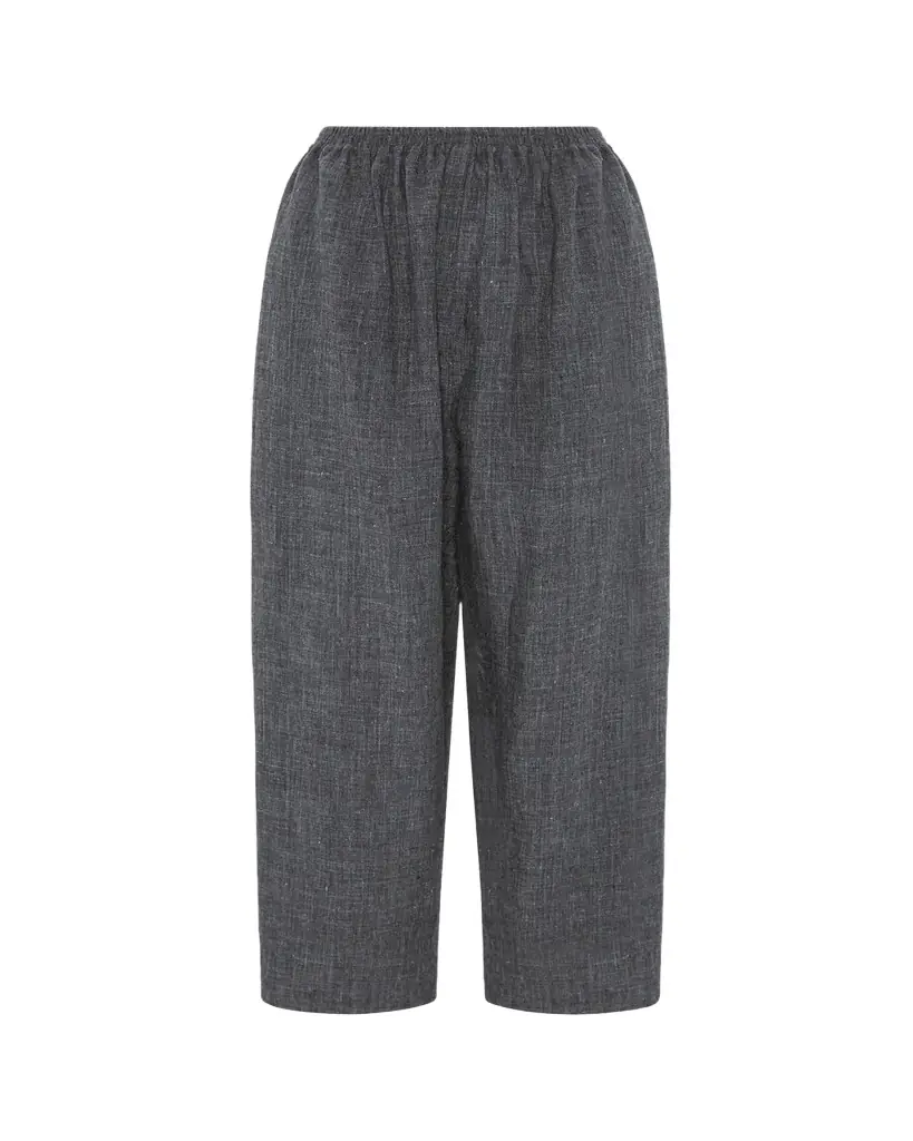Eskandar Melange Linen Japanese Trousers