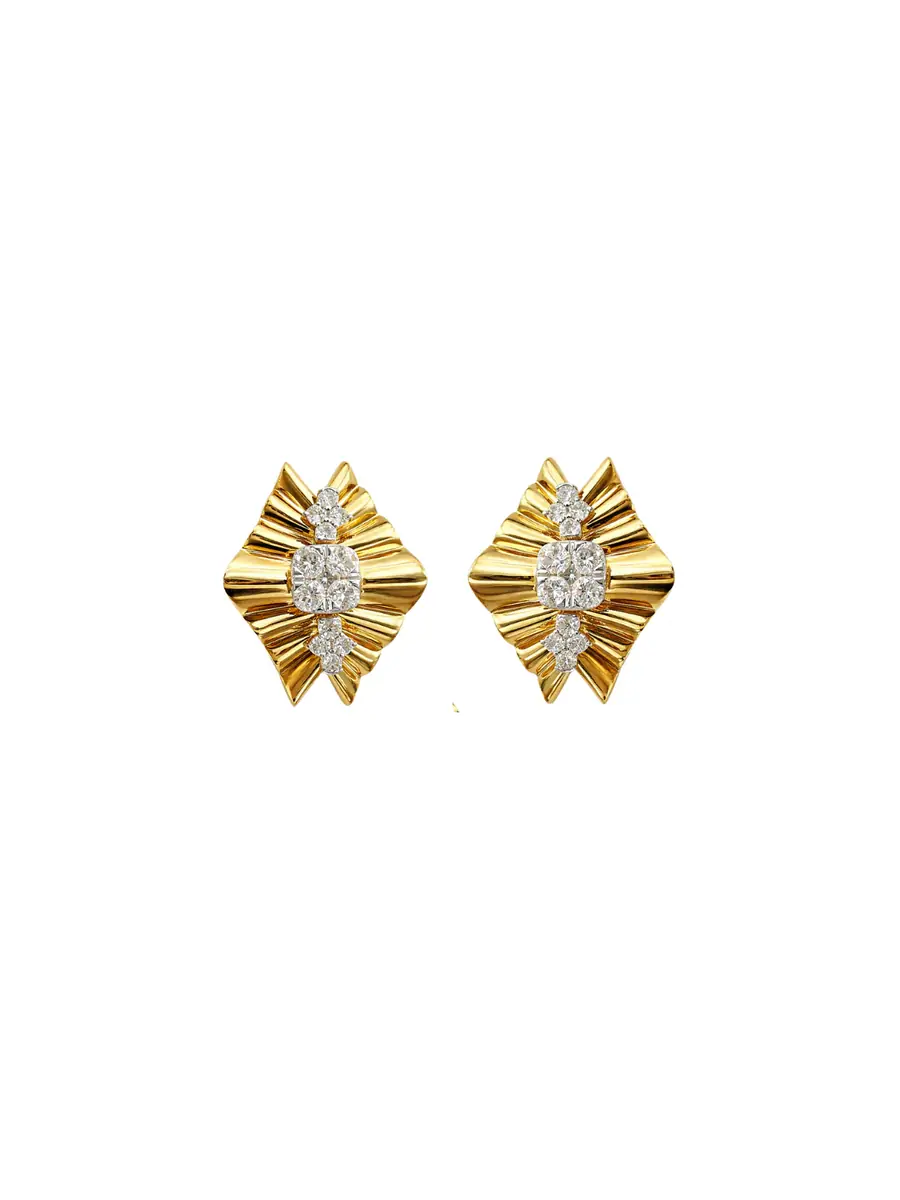 Wish Fine Jewelry 1.06ct Diamond 14K Gold Design Earrings