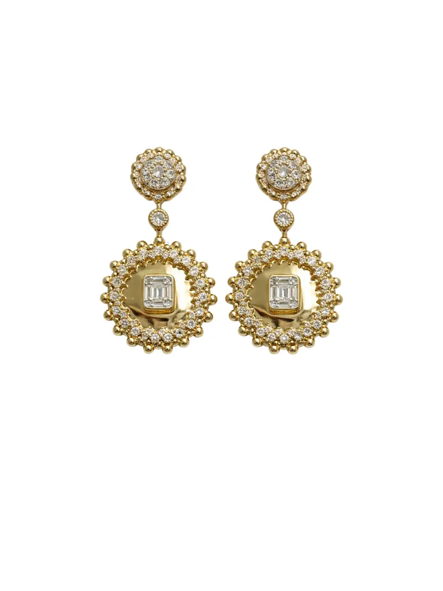 Wish Fine Jewelry 1.49ct Diamond 14K Gold Dangle Earrings
