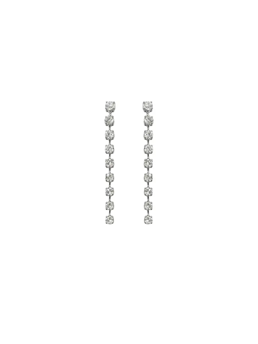 Wish Fine Jewelry 3.05ct Diamond 14K Gold Linear Drop Earrings