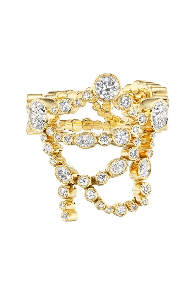 Uniform Object Diamond Metal Web Ring