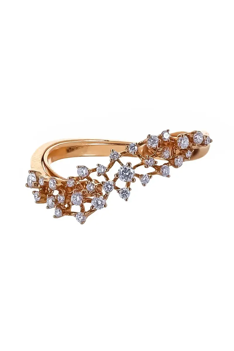 Ananya Diamond Scatter Band Ring - Rose Gold